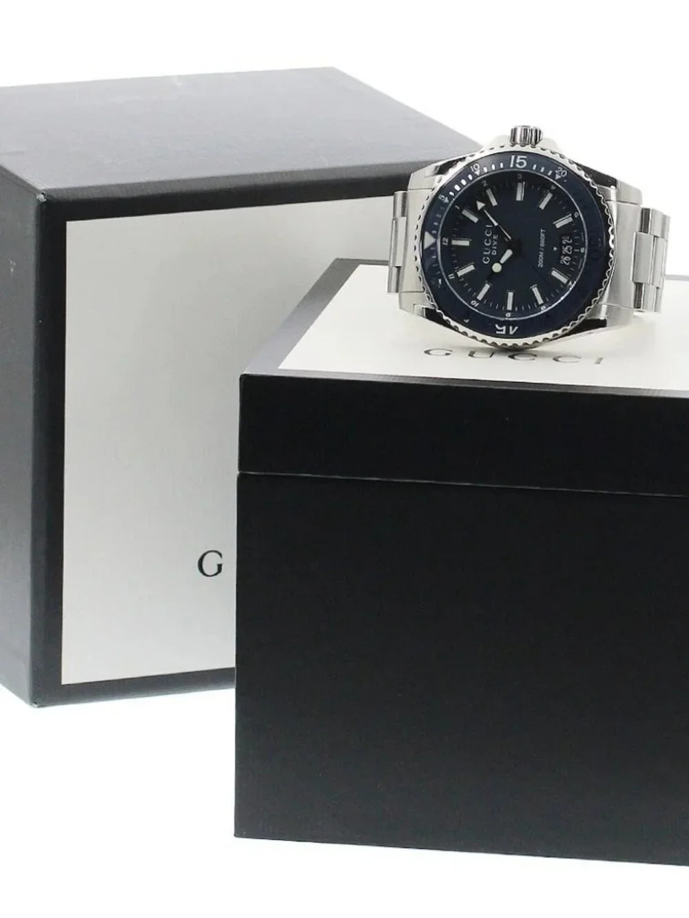 GUCCI Dive 136.2/YA136203 Date Navy Dial Quartz Men's Watch